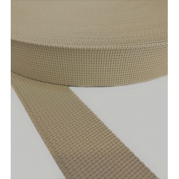 Stiff belt, narrow fabric, webbing tape in 40mm width and Beige Color